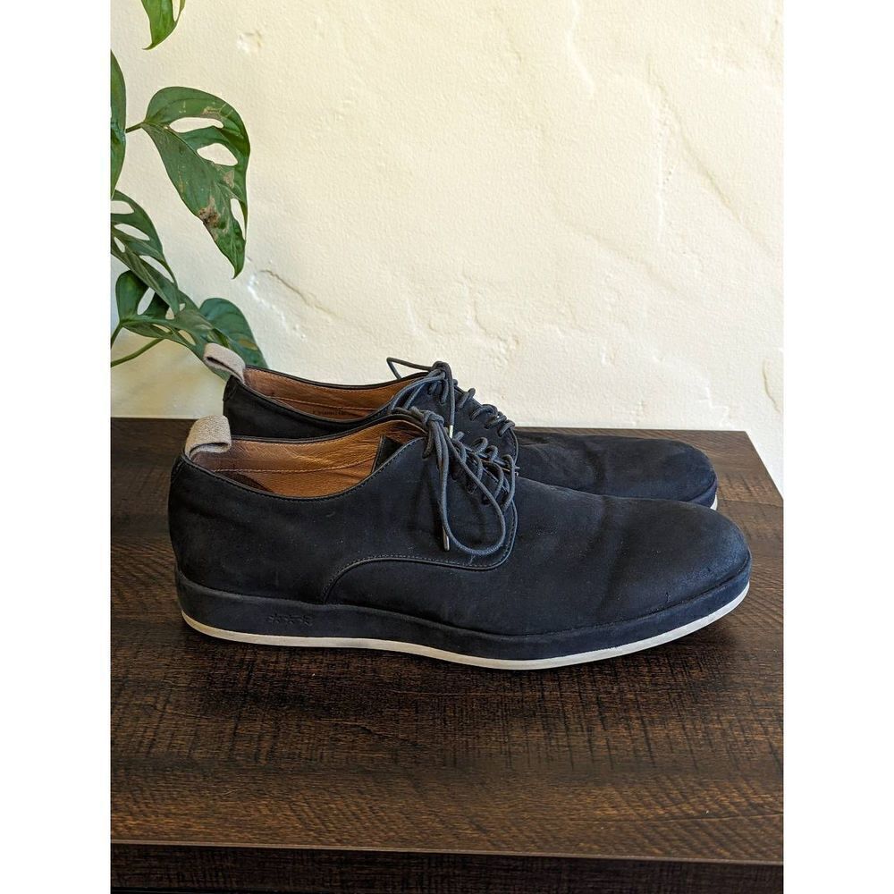 John Varvatos Star USA Navy Blue Suede Derby Oxford Shoes - Size 9.5